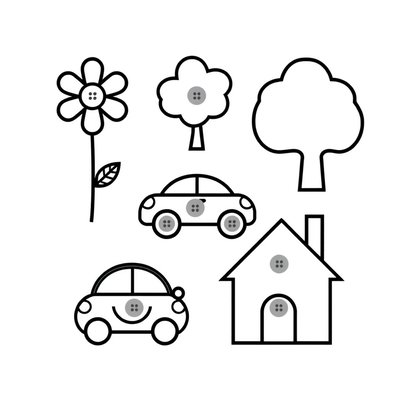 Szablony kształtów do przyklejania guzików