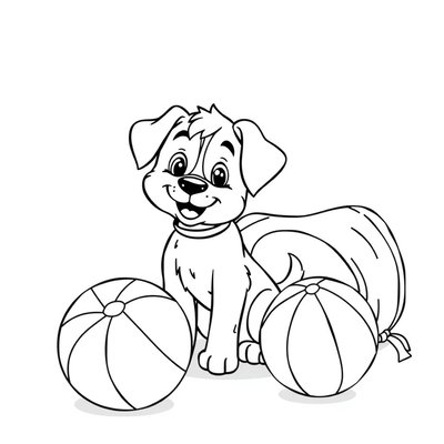 Kolorowanka — Kundelek i zabawki