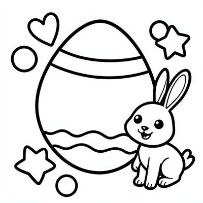 Kolorowanka: Duże jajko do ozdabiania