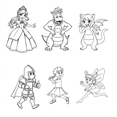 Kolorowanki — postacie do malowania