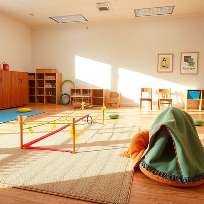 Przykładowa scena — ustawienie toru przeszkód w sali