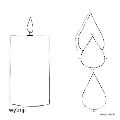 Szablony: Korpus świeczki i kształty płomieni