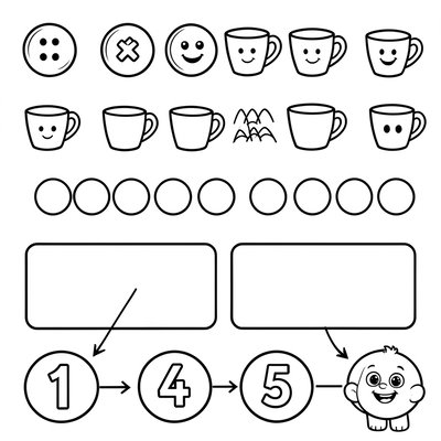 Kolorowanka i karta ćwiczeń - proste wzory i liczby