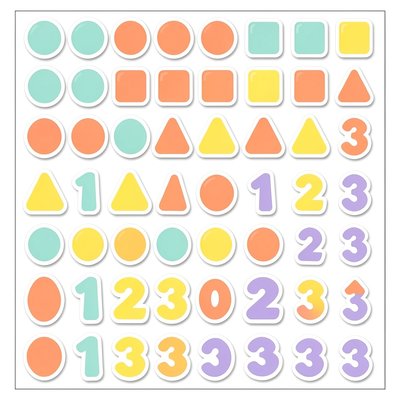 Arkusz naklejek: Kształty i cyfry