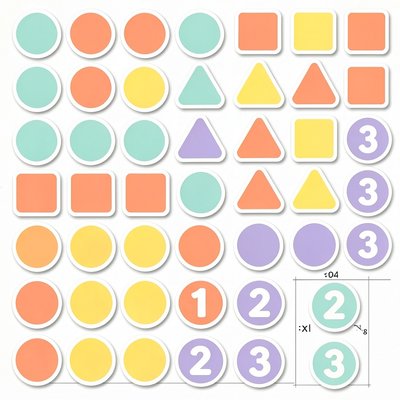 Arkusz naklejek: Kształty i cyfry