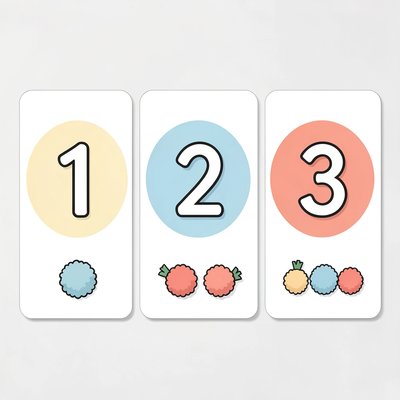 Karty z cyframi 1–3