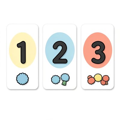 Karty z cyframi 1–3