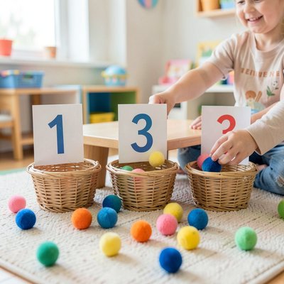 Ilustracja: Koszyczki z liczbami — instrukcja ustawienia