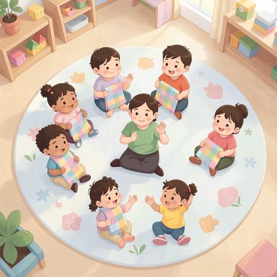 Ilustracja: Krąg powitalny z chusteczkami