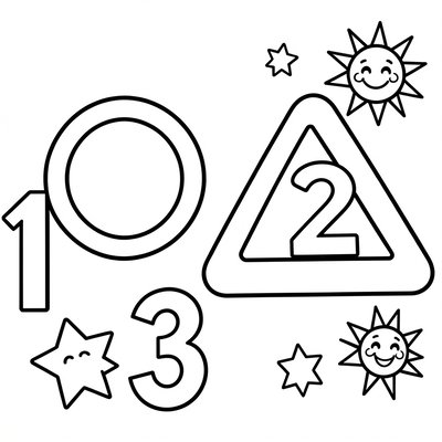 Strona do kolorowania: Kształty i liczby