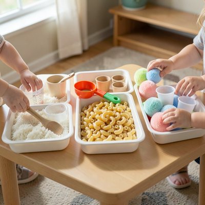 Zdjęcie aranżacyjne tacki sensoryczne