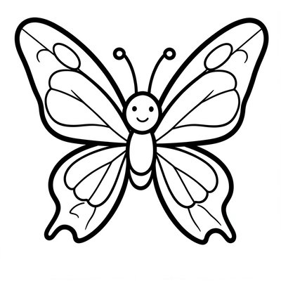 Strona do kolorowania — prosty motyl