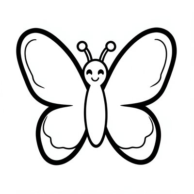 Strona do kolorowania — prosty motyl