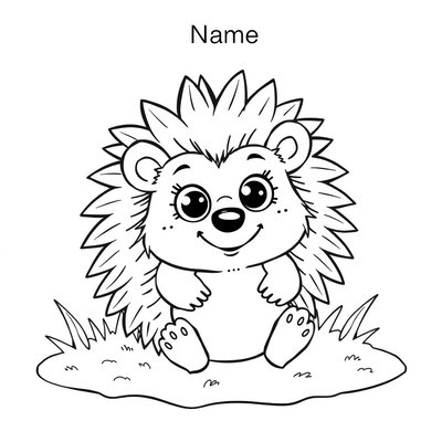 Kolorowanka: uroczy jeż