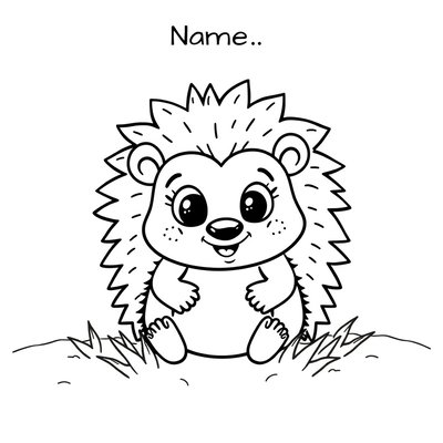 Kolorowanka: uroczy jeż