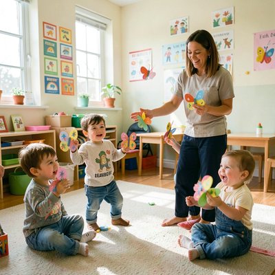 Zabawa ruchowa z motylkami