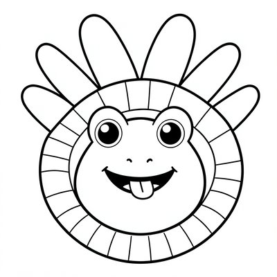 Kolorowanka: Żabka z talerzyka