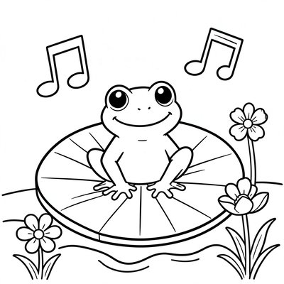 Kolorowanka — Mała żabka