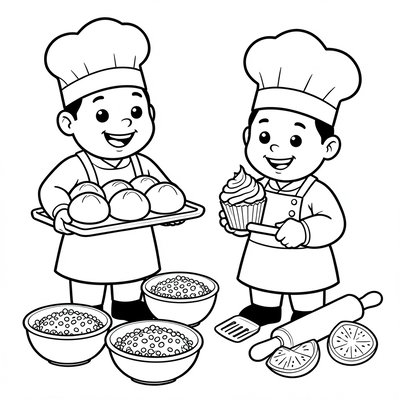 Kolorowanka: Piekarz i cukiernik