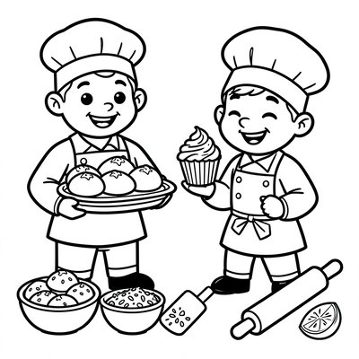 Kolorowanka: Piekarz i cukiernik