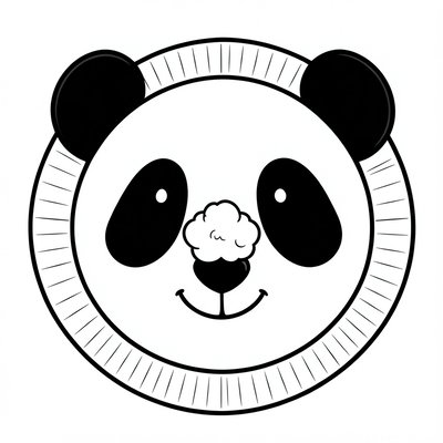 Kolorowanka — pyszczek pandy z talerzyka