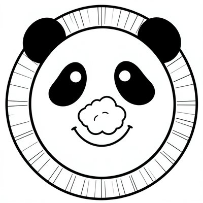 Kolorowanka — pyszczek pandy z talerzyka