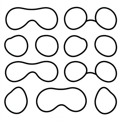 Czarne łatki i uszka - zestaw szablonów