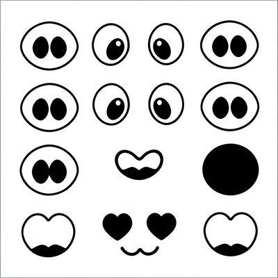 Oczy, nos i pyszczek - wycinanki