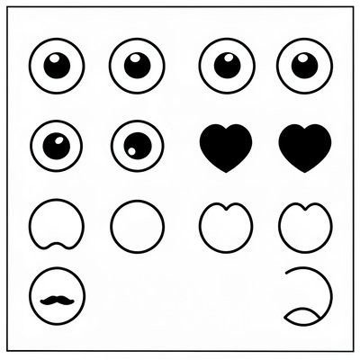 Oczy, nos i pyszczek - wycinanki