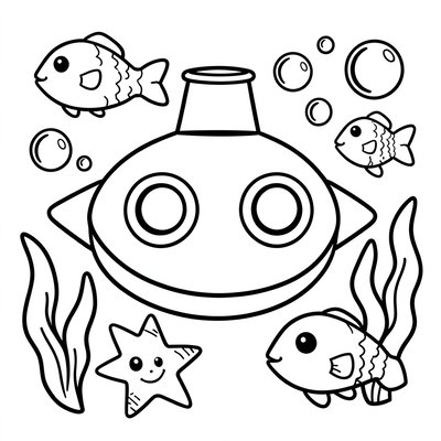 Kolorowanka — Łódź podwodna