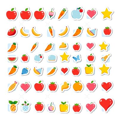 Arkusz naklejek dekoracyjnych: małe elementy do ozdabiania