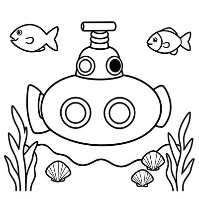 Kolorowanka: Łódź podwodna