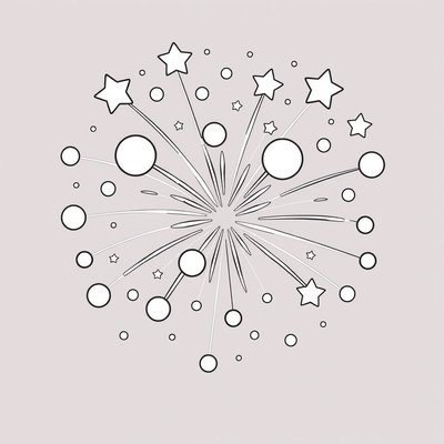 Kolorowanka — fajerwerk dla maluszków