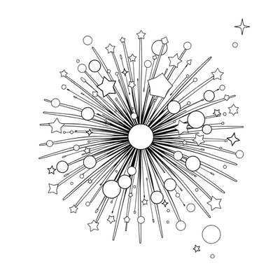 Kolorowanka — fajerwerk dla maluszków