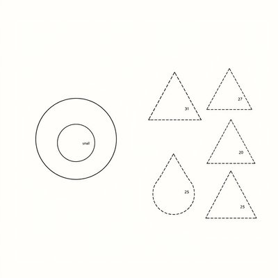 Szablony do wycięcia: kółka i trójkąty
