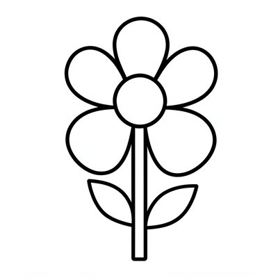 Kolorowanka: prosty kwiatek
