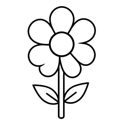 Kolorowanka: prosty kwiatek