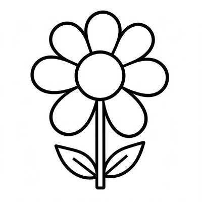 Prosta kolorowanka — duży kwiat dla maluszków