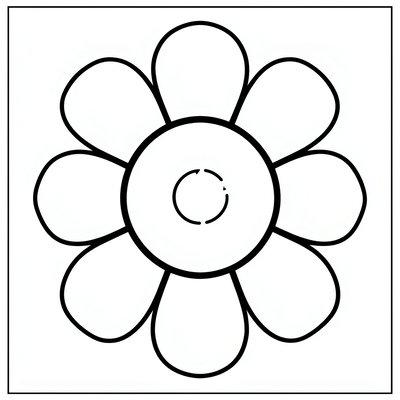 Wspólny wielki kwiat na kartonie — krok po kroku (szablon)