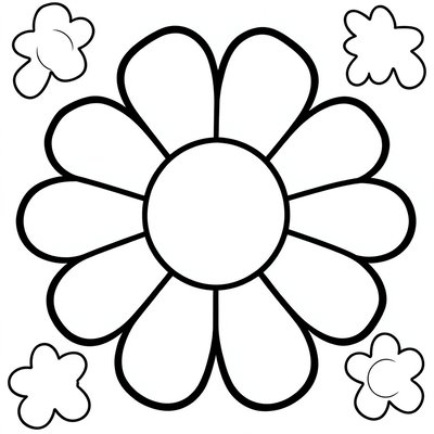 Wspólny wielki kwiat na kartonie — krok po kroku (szablon)