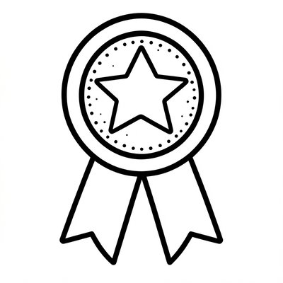 Kolorowanka — prosty medal z gwiazdką