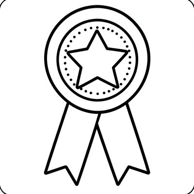 Kolorowanka — prosty medal z gwiazdką