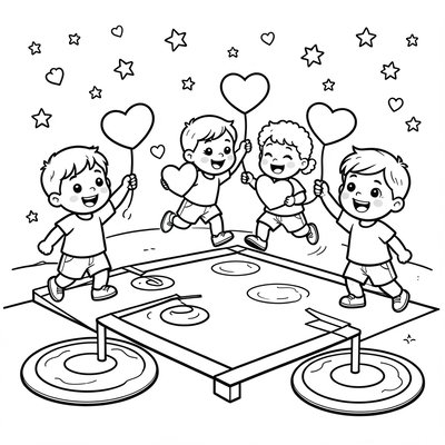 Kolorowanka — Dzieci z prezentami