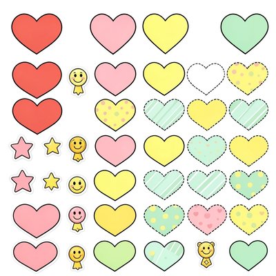 Szablony — papierowe serduszka i naklejki