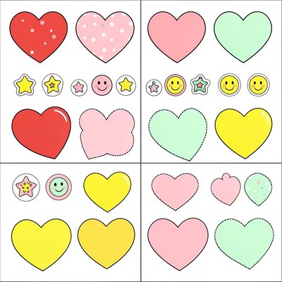Szablony — papierowe serduszka i naklejki