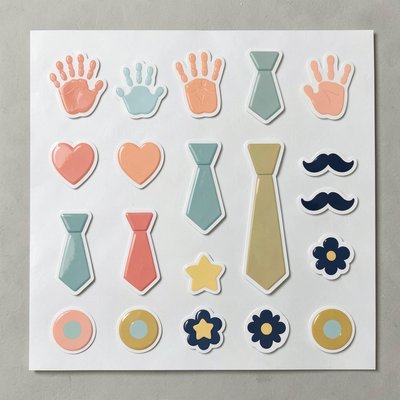 Arkusz naklejek i stempli dekoracyjnych