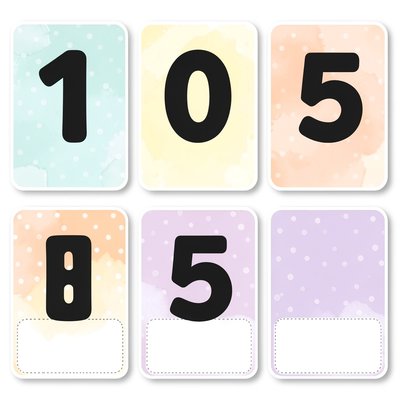 Duże karty z cyframi 1–5