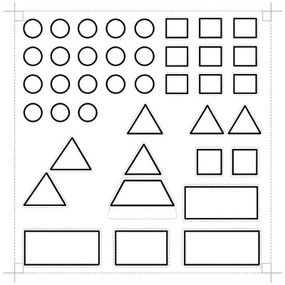Szablony do wycinania — arkusz kształtów