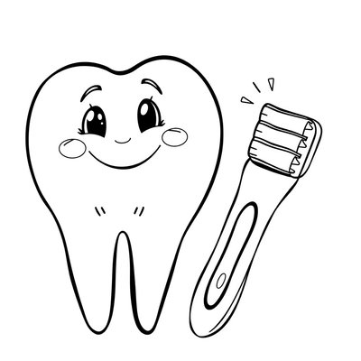 Kolorowanka — Ząbek i szczoteczka