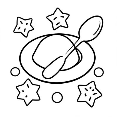 Kolorowanka — Budyń na talerzyku